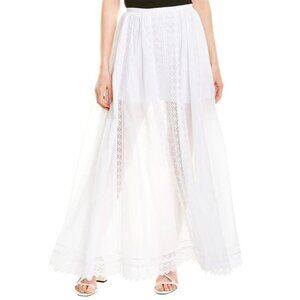 Charo Ruiz NWT Sheer Lace Maxi Skirt White Long Vega Panel Medium